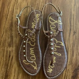 Sam Edleman Silver Studded Gigi Thong Sandal 9M $49